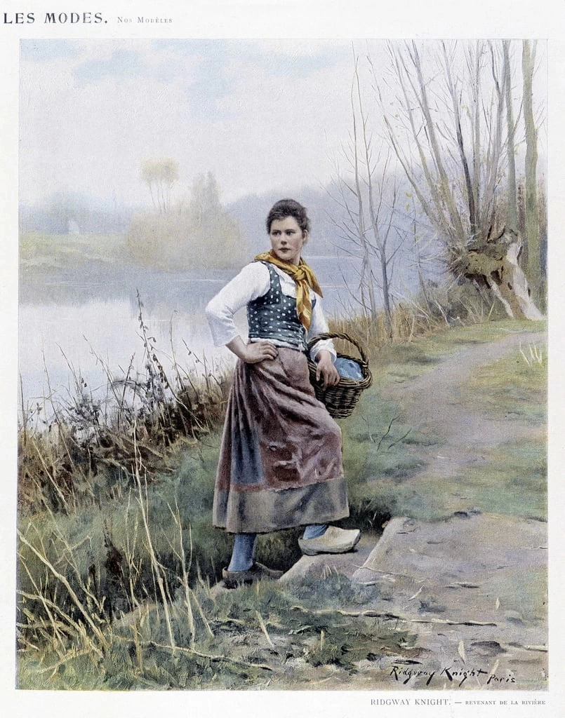 Donna di ritorno dal fiume